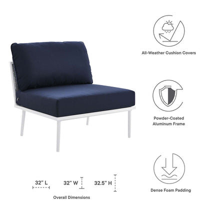 Stance 3 Piece Outdoor Patio Aluminum Set - White Navy