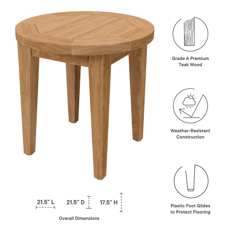 Brisbane 6-Piece Teak Wood Outdoor Patio Set - Natural Gray