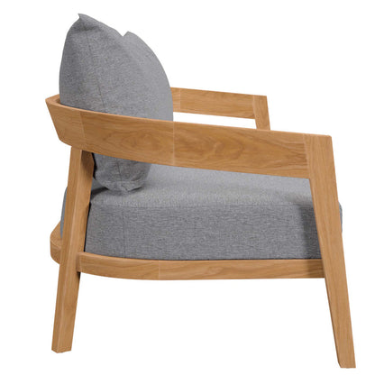 Brisbane 6-Piece Teak Wood Outdoor Patio Set - Natural Gray