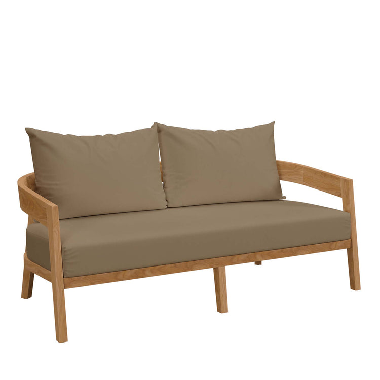 Brisbane 6-Piece Teak Wood Outdoor Patio Set - Natural Light Brown