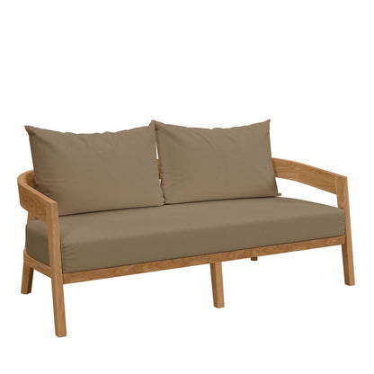 Brisbane 6-Piece Teak Wood Outdoor Patio Set - Natural Light Brown