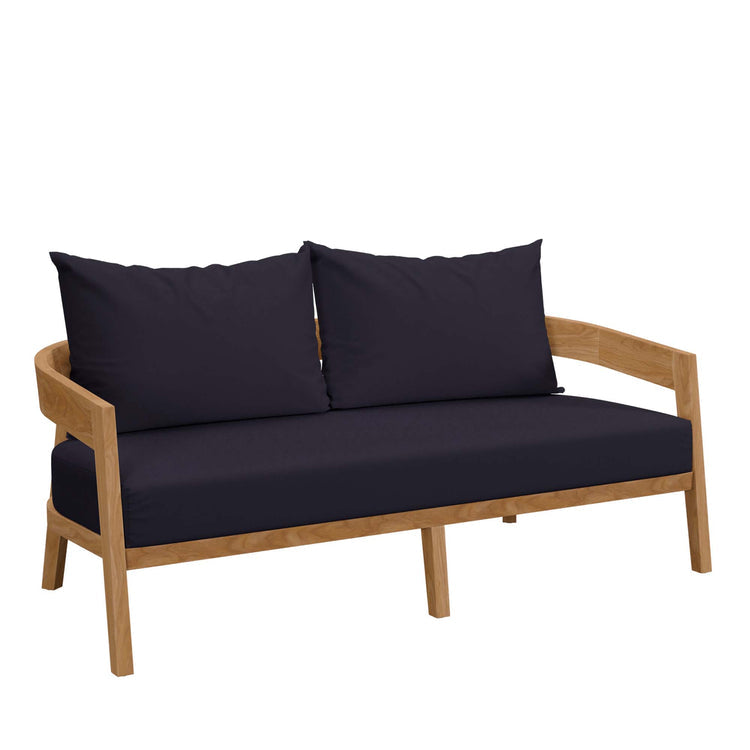 Brisbane 6-Piece Teak Wood Outdoor Patio Set - Natural Navy