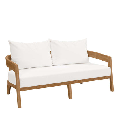 Brisbane 6-Piece Teak Wood Outdoor Patio Set - Natural White