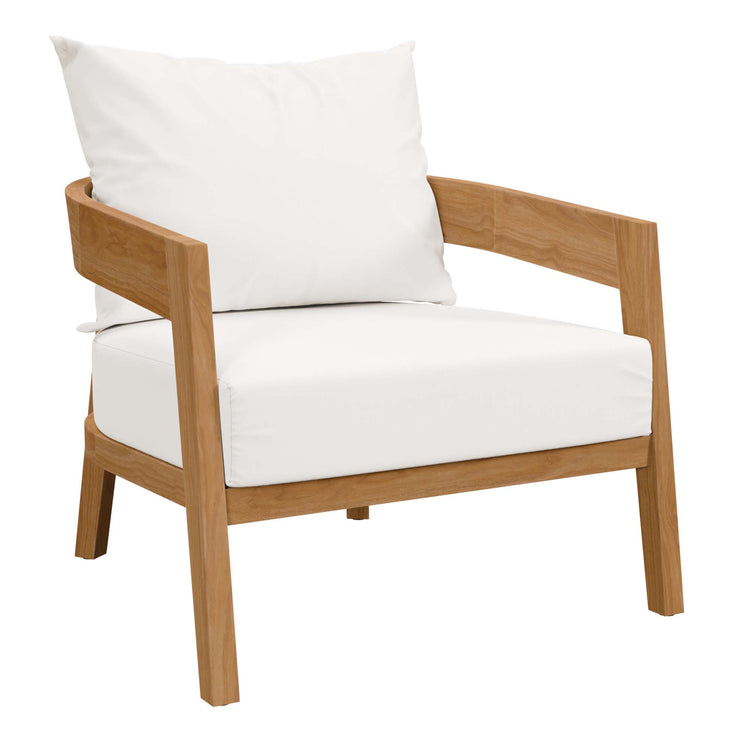Brisbane 3-Piece Teak Wood Outdoor Patio Set - Natural White