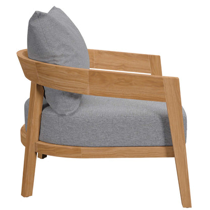 Brisbane 3-Piece Teak Wood Outdoor Patio Set - Natural Gray