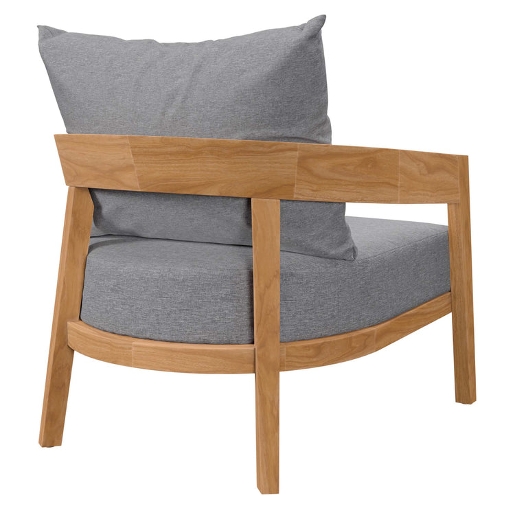 Brisbane 3-Piece Teak Wood Outdoor Patio Set - Natural Gray