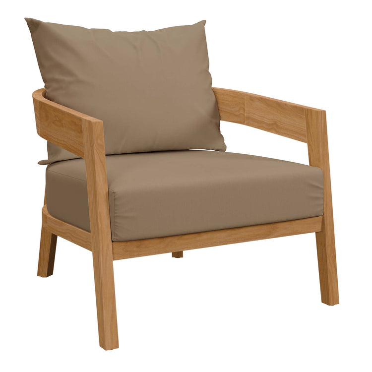 Brisbane 3-Piece Teak Wood Outdoor Patio Set - Natural Light Brown