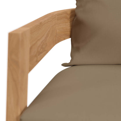 Brisbane 3-Piece Teak Wood Outdoor Patio Set - Natural Light Brown