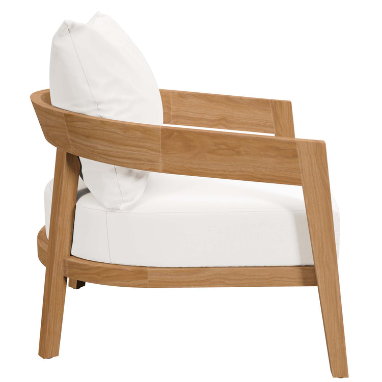 Brisbane 3-Piece Teak Wood Outdoor Patio Set - Natural White