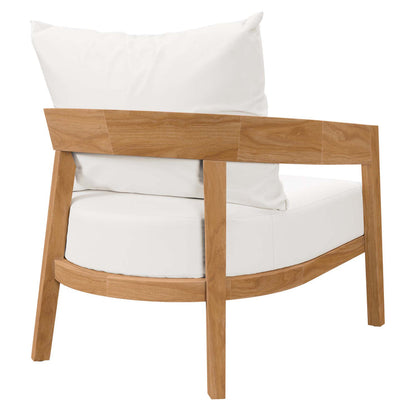 Brisbane 3-Piece Teak Wood Outdoor Patio Set - Natural White