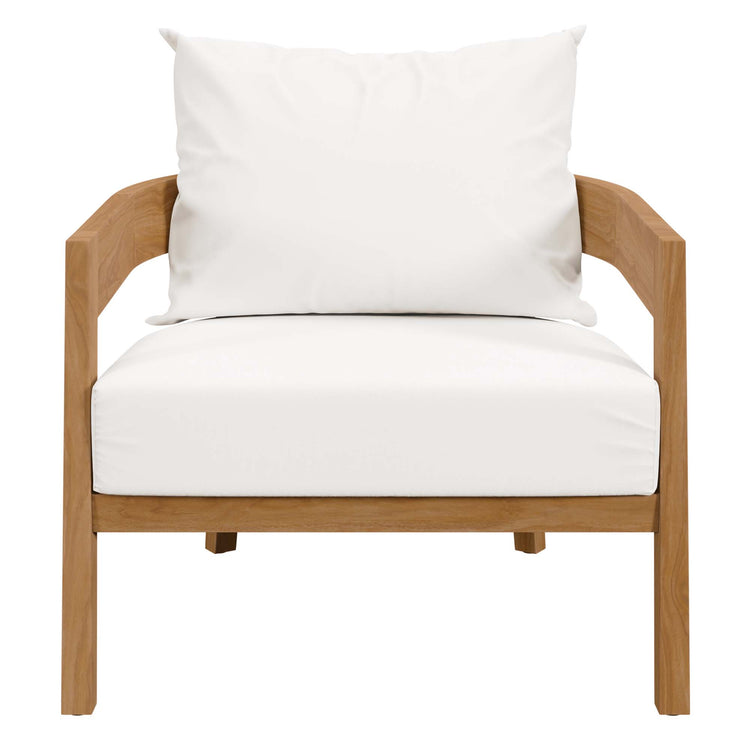 Brisbane 3-Piece Teak Wood Outdoor Patio Set - Natural White