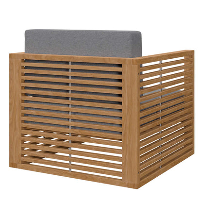 Carlsbad 6-Piece Teak Wood Outdoor Patio Set - Natural Gray