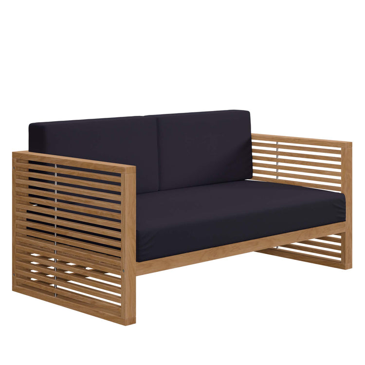 Carlsbad 6-Piece Teak Wood Outdoor Patio Set - Natural Navy