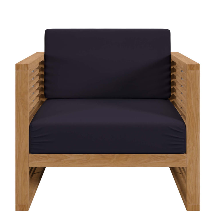 Carlsbad 6-Piece Teak Wood Outdoor Patio Set - Natural Navy
