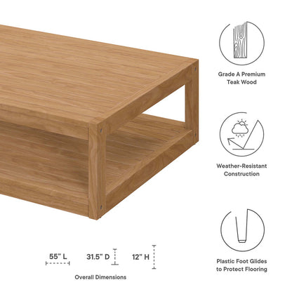 Carlsbad 6-Piece Teak Wood Outdoor Patio Set - Natural White