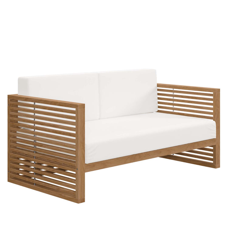 Carlsbad 6-Piece Teak Wood Outdoor Patio Set - Natural White