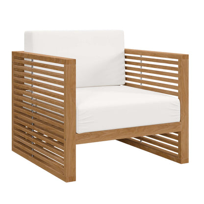 Carlsbad 6-Piece Teak Wood Outdoor Patio Set - Natural White