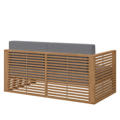 Carlsbad 3-Piece Teak Wood Outdoor Patio Set - Natural Gray