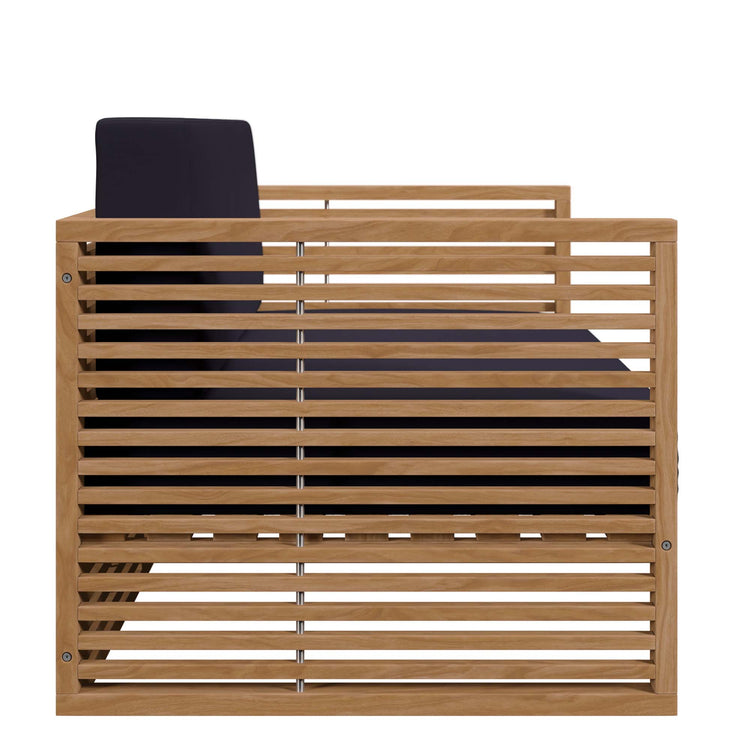 Carlsbad 3-Piece Teak Wood Outdoor Patio Set - Natural Navy