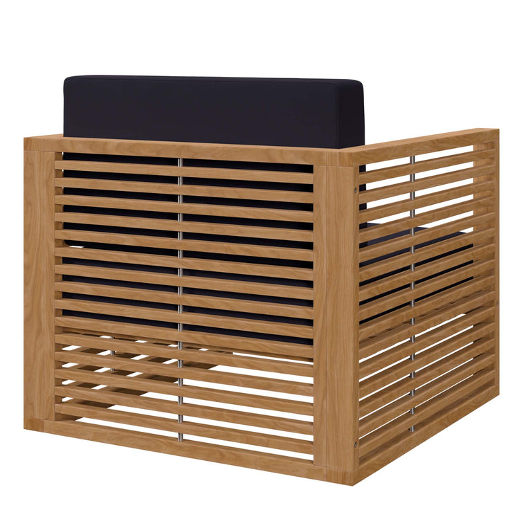 Carlsbad 3-Piece Teak Wood Outdoor Patio Set - Natural Navy