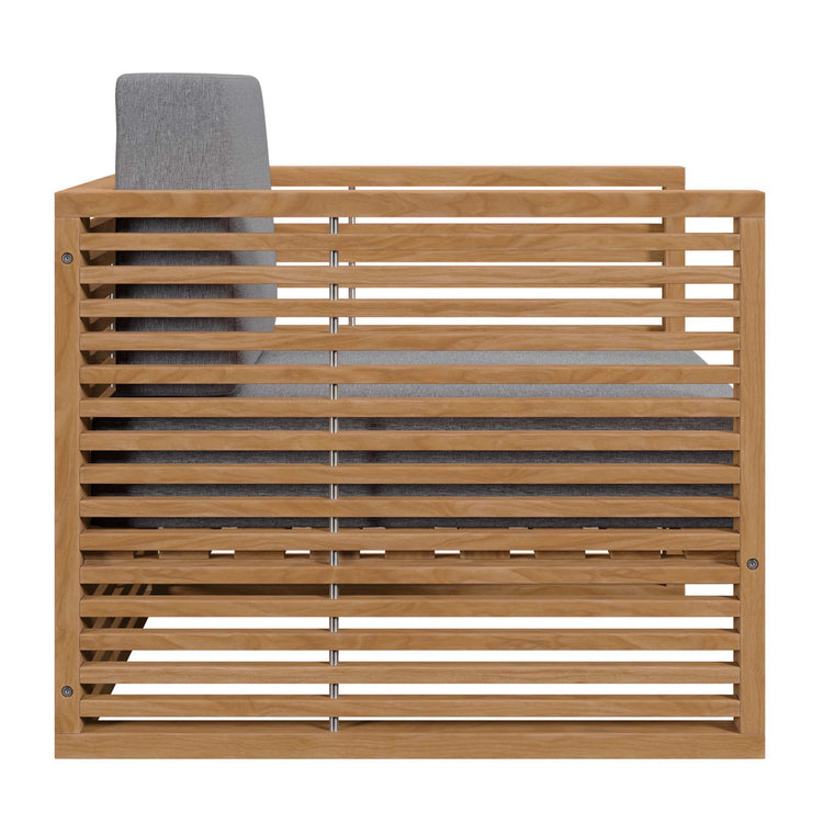 Carlsbad 3-Piece Teak Wood Outdoor Patio Set - Natural Gray