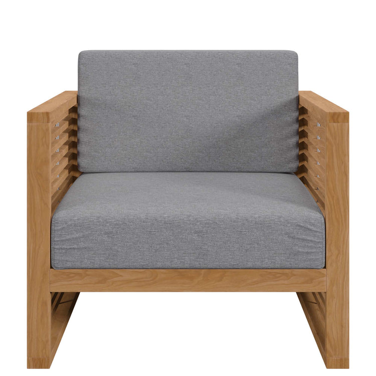 Carlsbad 3-Piece Teak Wood Outdoor Patio Set - Natural Gray
