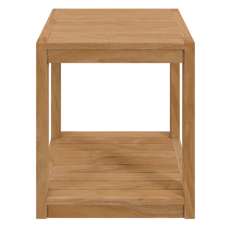 Carlsbad 3-Piece Teak Wood Outdoor Patio Set - Natural Gray