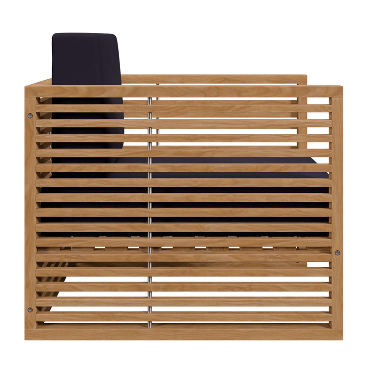 Carlsbad 3-Piece Teak Wood Outdoor Patio Set - Natural Navy