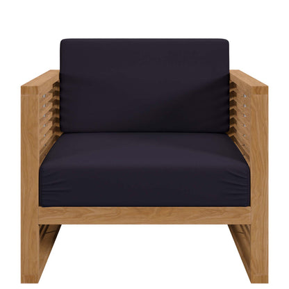 Carlsbad 3-Piece Teak Wood Outdoor Patio Set - Natural Navy