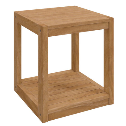 Carlsbad 3-Piece Teak Wood Outdoor Patio Set - Natural Navy