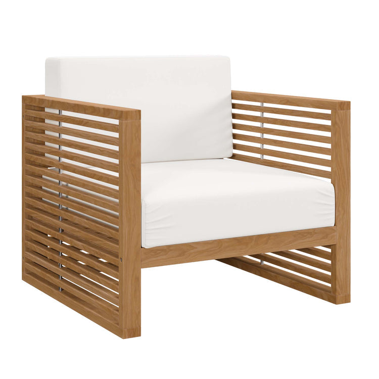 Carlsbad 3-Piece Teak Wood Outdoor Patio Set - Natural White