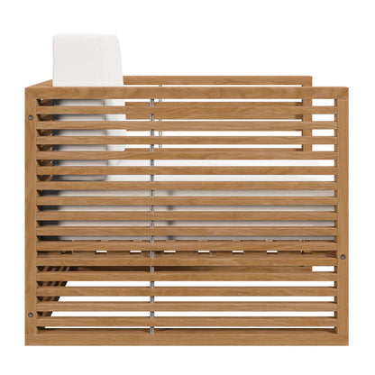 Carlsbad 3-Piece Teak Wood Outdoor Patio Set - Natural White