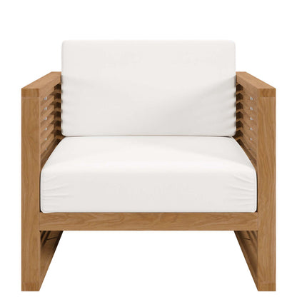 Carlsbad 3-Piece Teak Wood Outdoor Patio Set - Natural White
