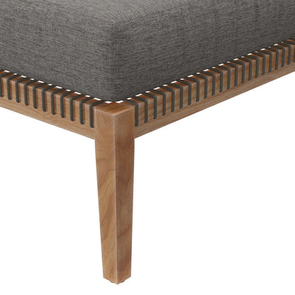 Clearwater Outdoor Patio Teak Wood Ottoman - Gray Graphite
