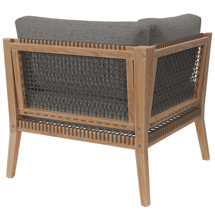 Clearwater Outdoor Patio Teak Wood Corner Chair - Gray Graphite