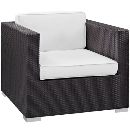 Venice 8 Piece Outdoor Patio Sofa Set - Espresso White