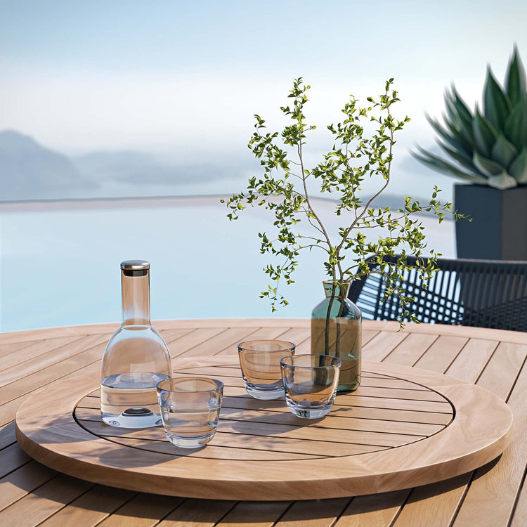 Wellspring 5-Piece Outdoor Patio Teak Wood Dining Set - Blue Graphite