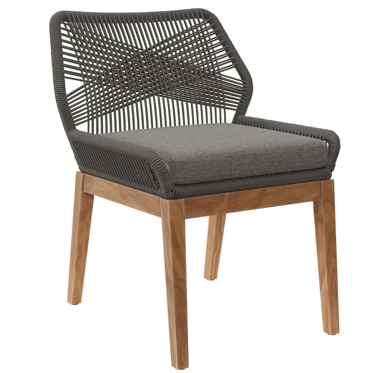 Wellspring 5-Piece Outdoor Patio Teak Wood Dining Set - Gray Graphite
