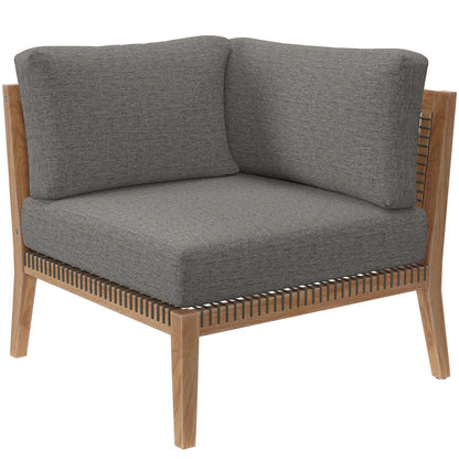 Clearwater Outdoor Patio Teak Wood Loveseat - Gray Graphite