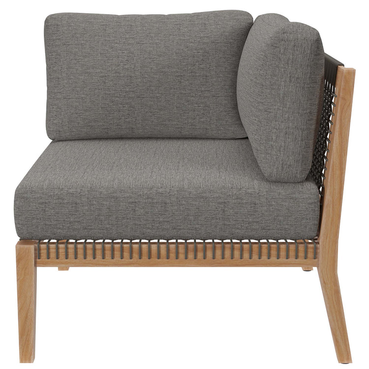 Clearwater Outdoor Patio Teak Wood Loveseat - Gray Graphite