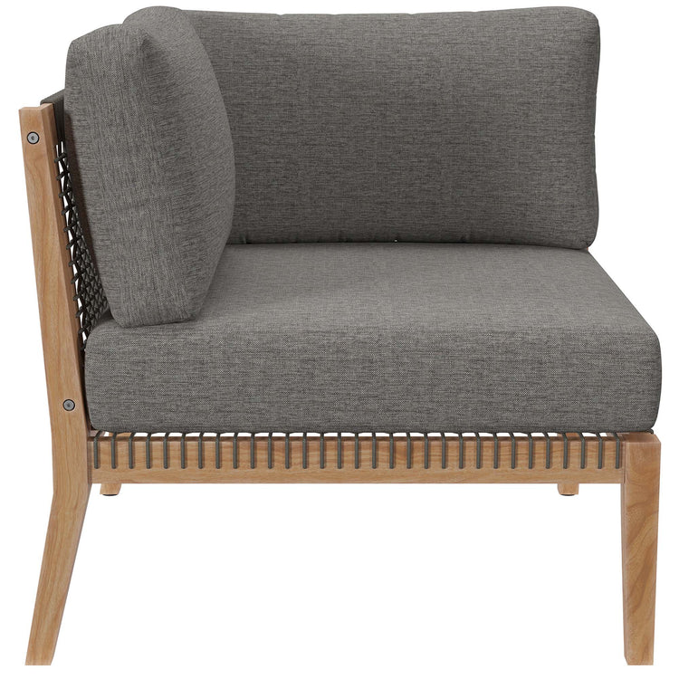 Clearwater Outdoor Patio Teak Wood Loveseat - Gray Graphite
