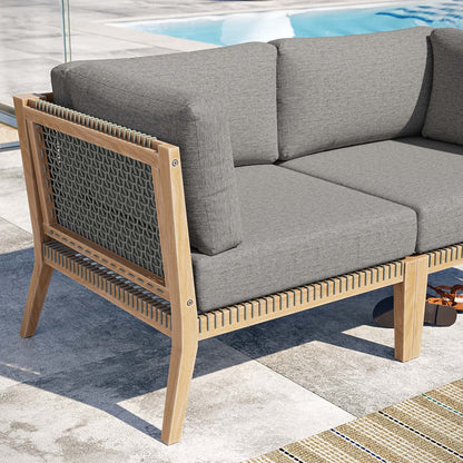 Clearwater Outdoor Patio Teak Wood Loveseat - Gray Graphite