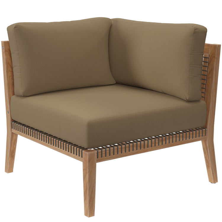 Clearwater Outdoor Patio Teak Wood Loveseat - Gray Light Brown