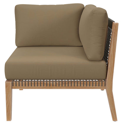 Clearwater Outdoor Patio Teak Wood Loveseat - Gray Light Brown