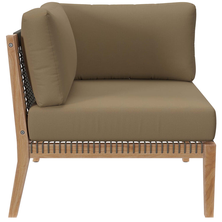 Clearwater Outdoor Patio Teak Wood Loveseat - Gray Light Brown