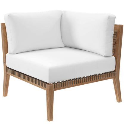 Clearwater Outdoor Patio Teak Wood Loveseat - Gray White