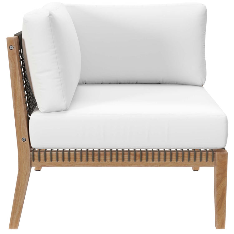 Clearwater Outdoor Patio Teak Wood Loveseat - Gray White