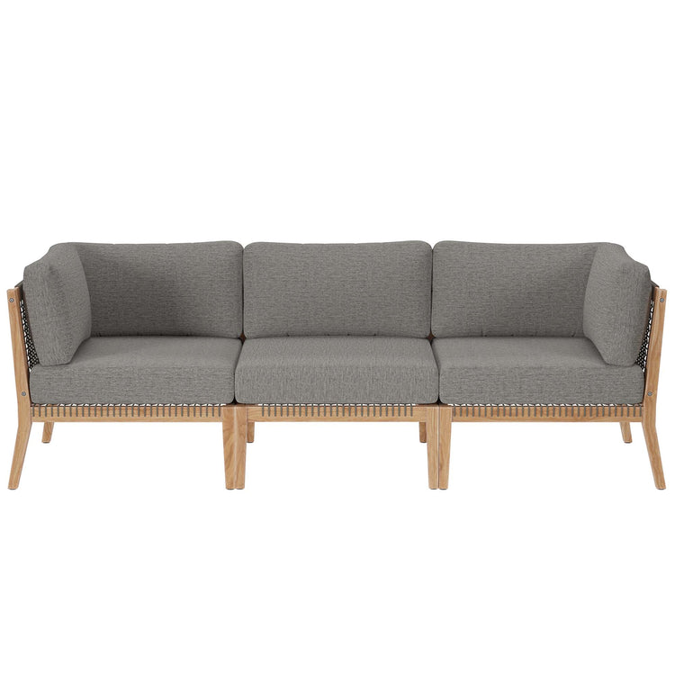 Clearwater Outdoor Patio Teak Wood Sofa - Gray Graphite