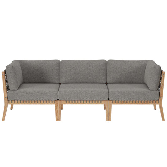 Clearwater Outdoor Patio Teak Wood Sofa - Gray Graphite