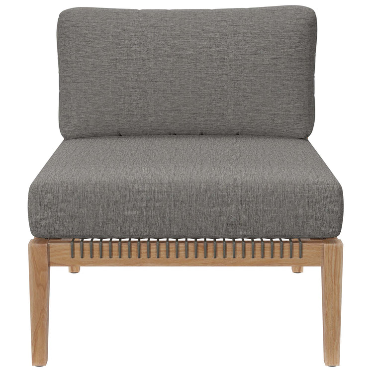 Clearwater 4-Piece Outdoor Patio Teak Wood Sectional Sofa - Gray Graphite